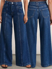 Deep Wide-Leg Denim Pants | OWNLUXE