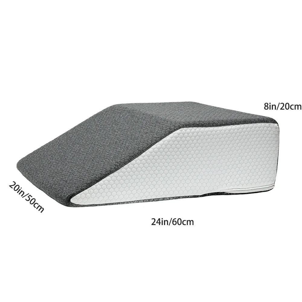 8-Inch Leg Elevating Pillow - Memory Foam Wedge for Side Sleeping & Rest