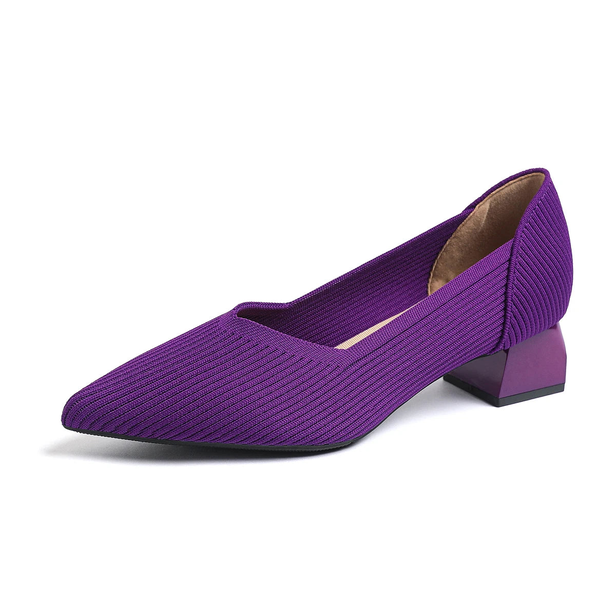 Pointed Slingback Square-Heel Pumps for Refined Style