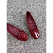 Women's Square Toe Leather Flats (Off-White) – Shop at OWNLUXE
