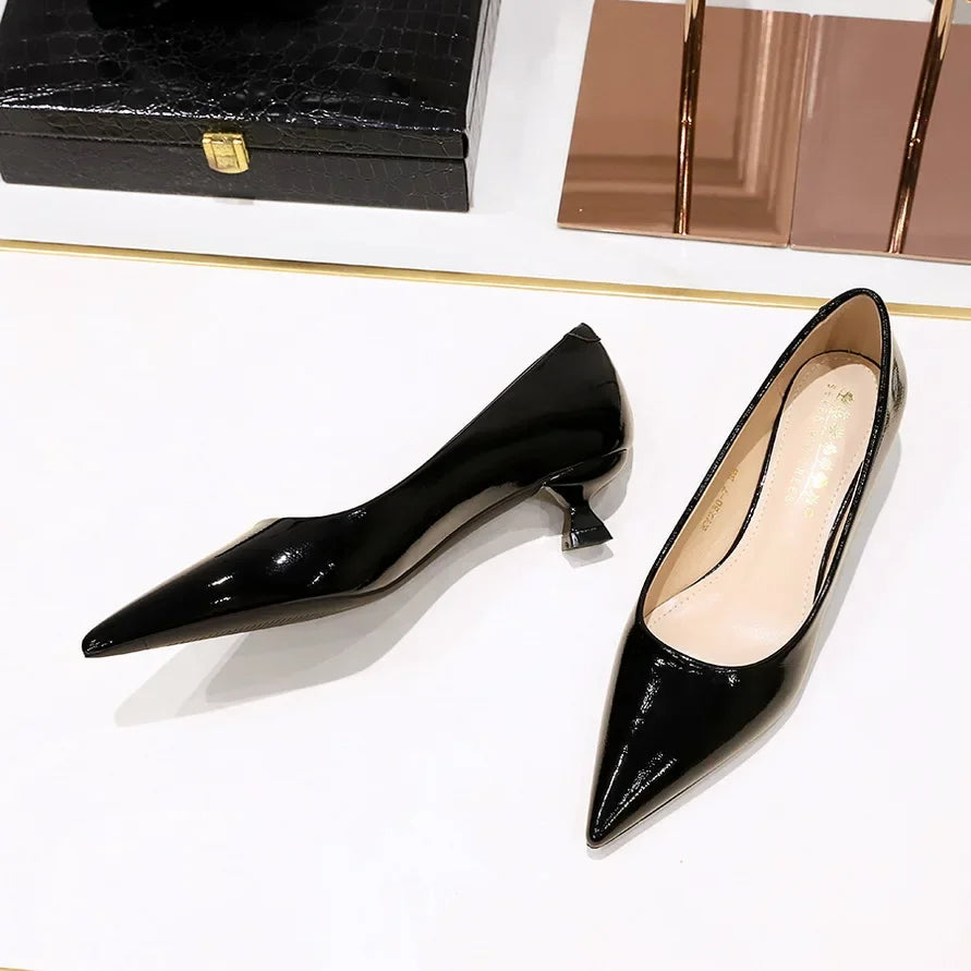 Women's Pointed Toe Leather Pumps (Champagne) – Shop at OWNLUXE
