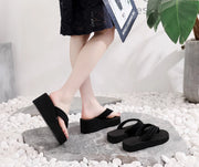 Women’s Platform Wedge Flip Flops – Lightweight EVA Height