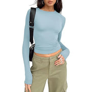 Four Long-Sleeve Slim-Fit Blouse | OWNLUXE