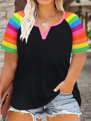 Plus Size Leopard Print V‑Neck Top – Soft Knit Stretch
