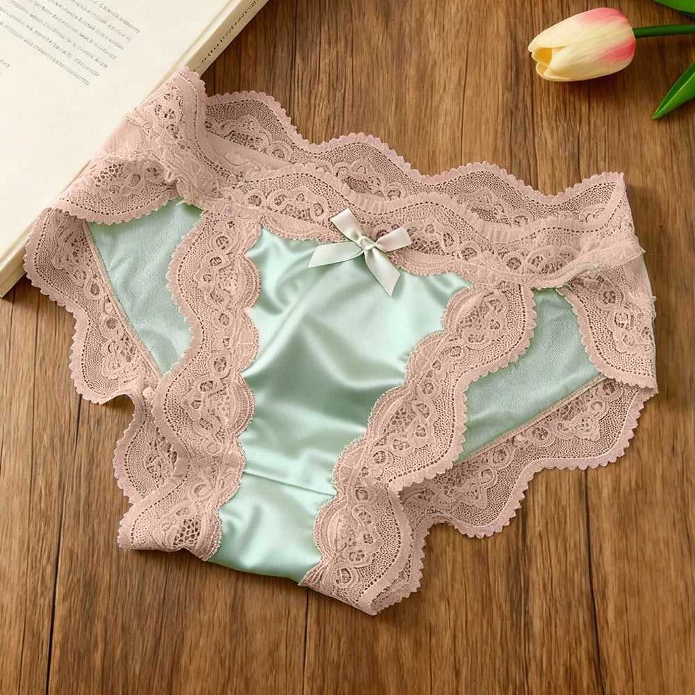 6-Piece Sheer Lace Bow Brief Set | OWNLUXE