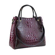 Genuine Leather Crocodile Print Tote - 2025 Trend Bucket Bag