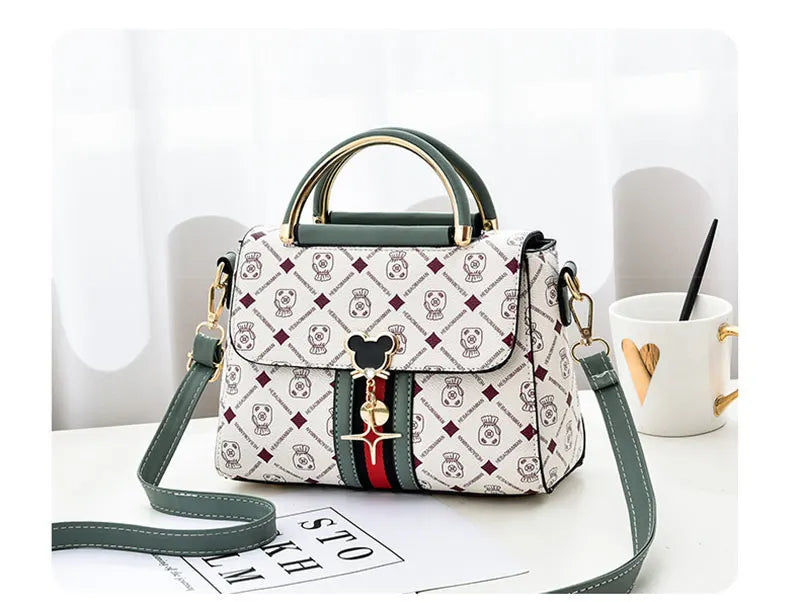 Luxury Designer Shoulder Bag - Printed Monogram Tote
