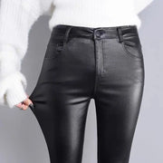 Faux Leather Leggings – High Waist Shiny Stretch