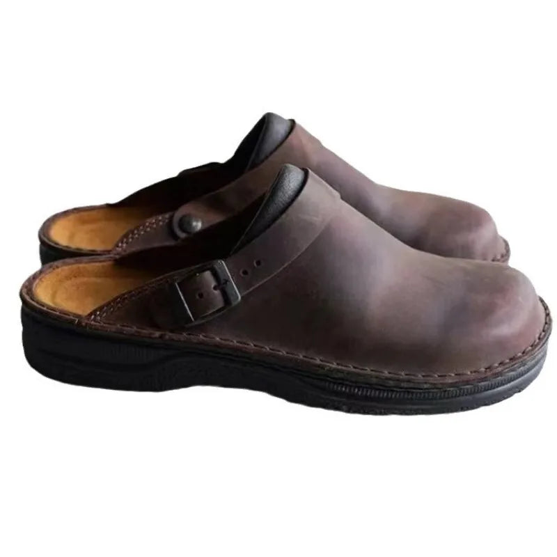 Unisex Leather Vintage Slippers – Shop at OWNLUXE