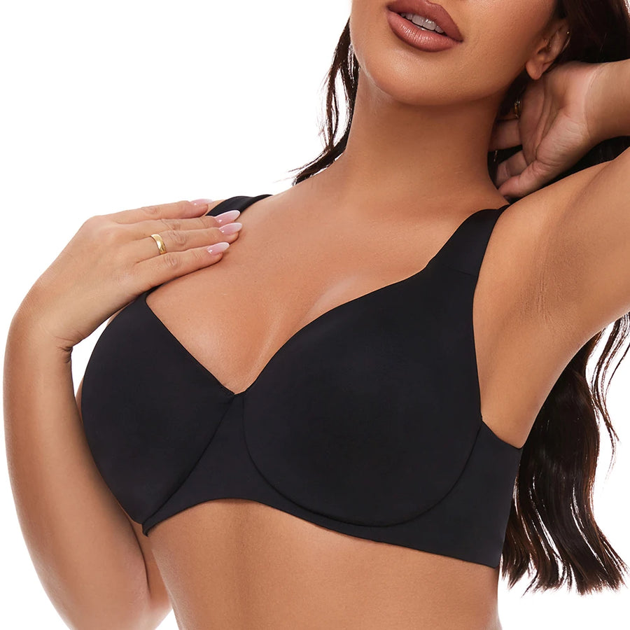 Women's Seamless Plus-Size Bra (Black) | OWNLUXE