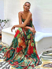 Strapless Pleated Maxi Dress | OWNLUXE