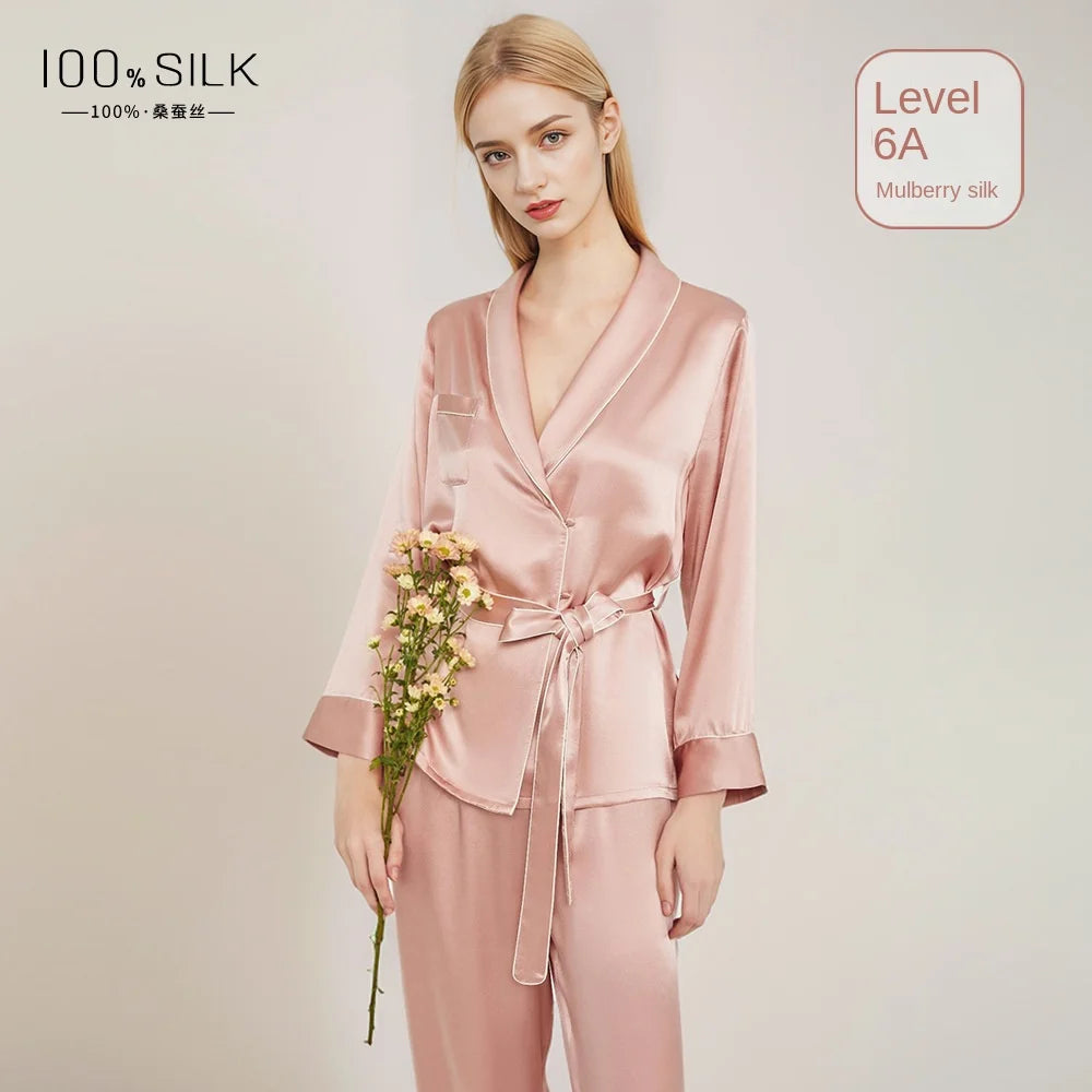 Two-Piece Mulberry Silk Pajama Set (White) – Shop at OWNLUXE