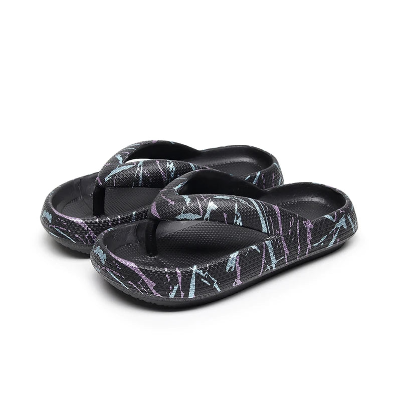 Women’s Cloud Flip Flops – Leopard Thick-Soled Sandals