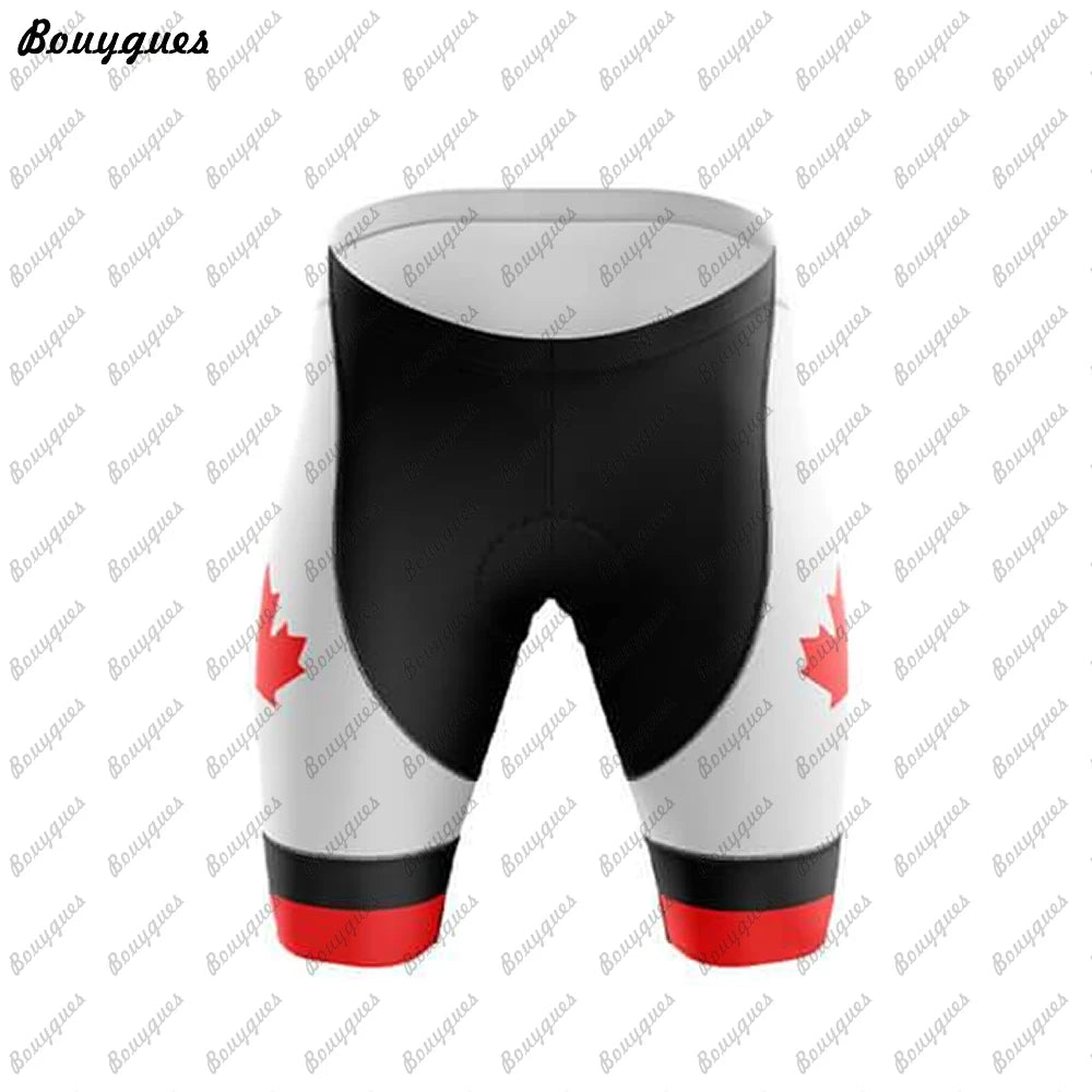 Canada Men Triathlon Short Sleeve Cycling Jersey Sets Pants | OWNLUXE