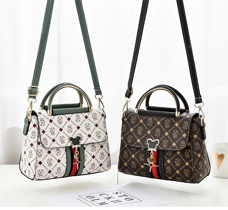 Luxury Designer Shoulder Bag - Printed Monogram Tote