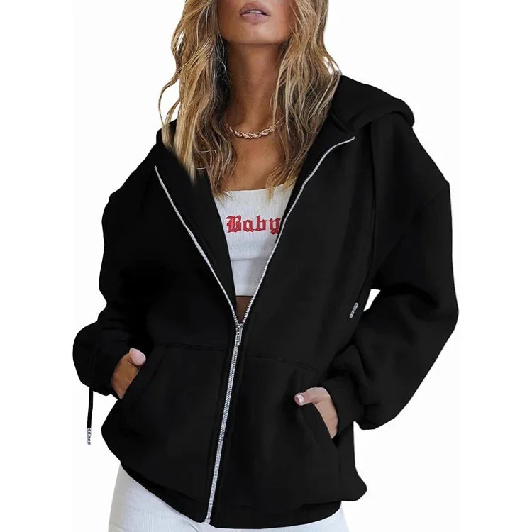 Zip-Up Pocket Long-Sleeve Jacket | OWNLUXE