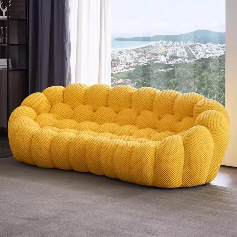Minimalist U-Shaped Sofa with 3D Fabric All-Season Comfort