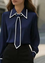 Women's Tie Lapel Top | OWNLUXE