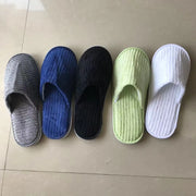 Disposable Hotel Spa Slippers – 5 Pairs Plush Cotton Slides