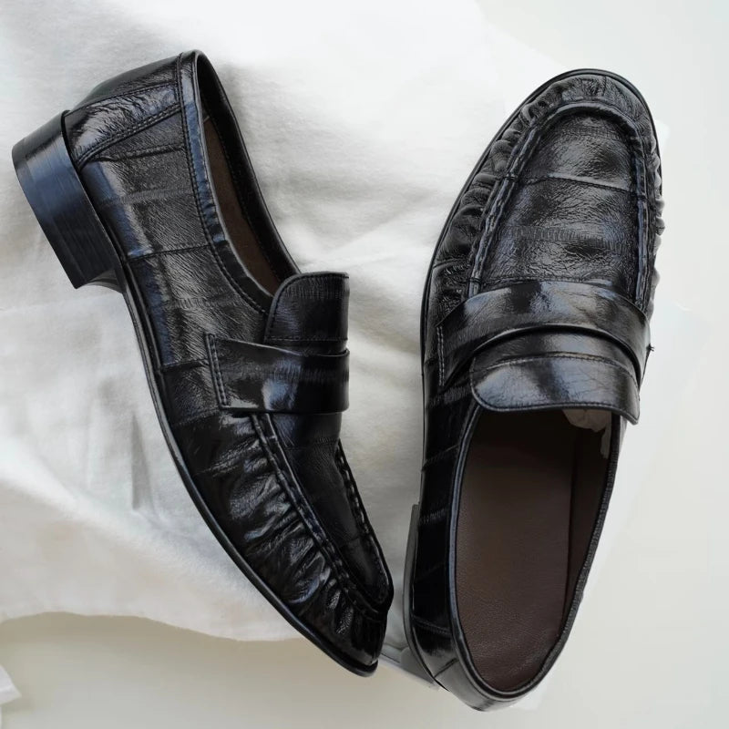 Women's Leather Retro Loafers (Black) – Shop at OWNLUXE