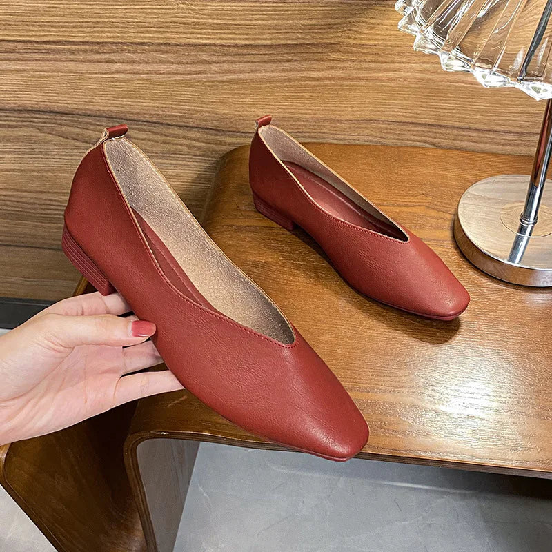 Women's Square Toe Retro Flats – Shop at OWNLUXE