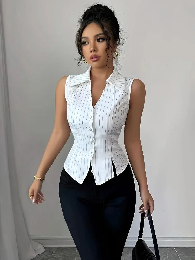 Women's Sleeveless V-Neck Top – Shop at OWNLUXE