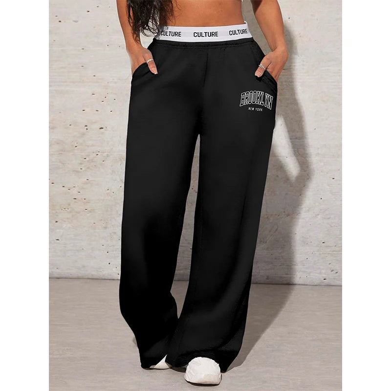 Printed Relaxed-Fit Wide-Leg Pants | OWNLUXE