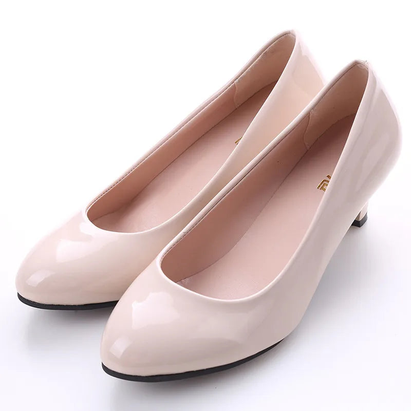 Shoes Ladies Pumps Medium Heel Nude Sexy High Heels Sandals | OWNLUXE