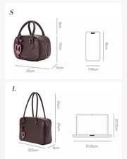 Large Capacity Soft Leather Tote Bag - Heart-Shaped Crossbody Handbag | OWNLUXE
