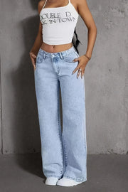 Women's Wide Leg Denim Pants Jeans | OWNLUXE