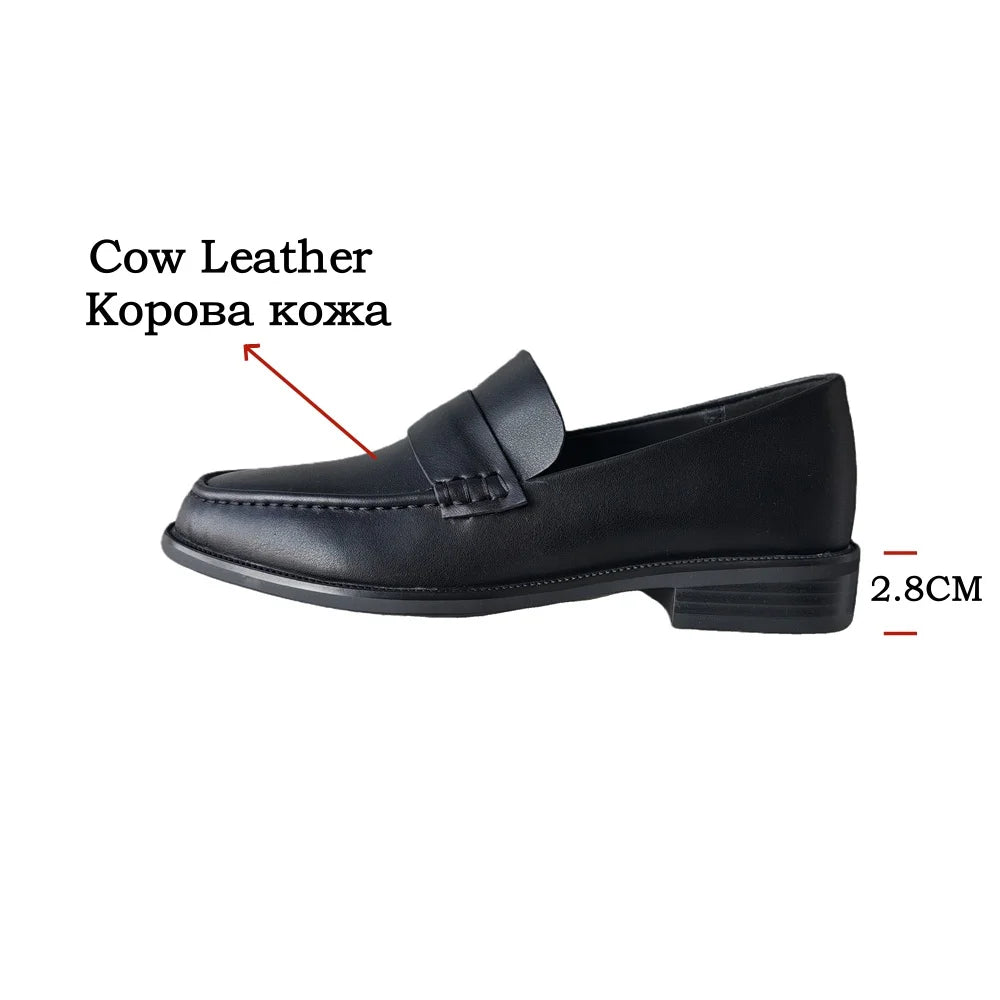 Women's Round Toe Leather Pumps (Black) – Shop at OWNLUXE