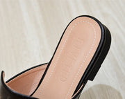 Women’s Chain Detail Flat Mules – Closed Toe Slides