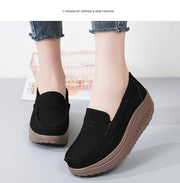 Women's Suede Platform Loafers - Slip-on Flats | OWNLUXE