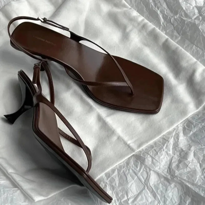 Women's Square Toe Retro Sandals | OWNLUXE
