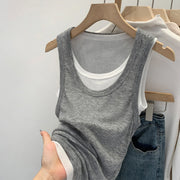 Women's Sleeveless Top (Grey) | OWNLUXE