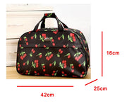 Women's PU Leather Travel Duffle Bag – Geometric Design Weekender