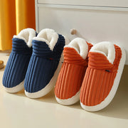 Evshine Winter Fur Plush Slippers – Soft Sole Home Shoes