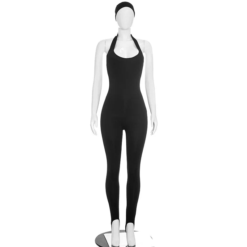 Polka Dot Halter Off-Shoulder Bodycon Jumpsuit | OWNLUXE