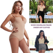 V-Neck Shapewear Bodysuit - Medium Control Tummy Shaper for Women