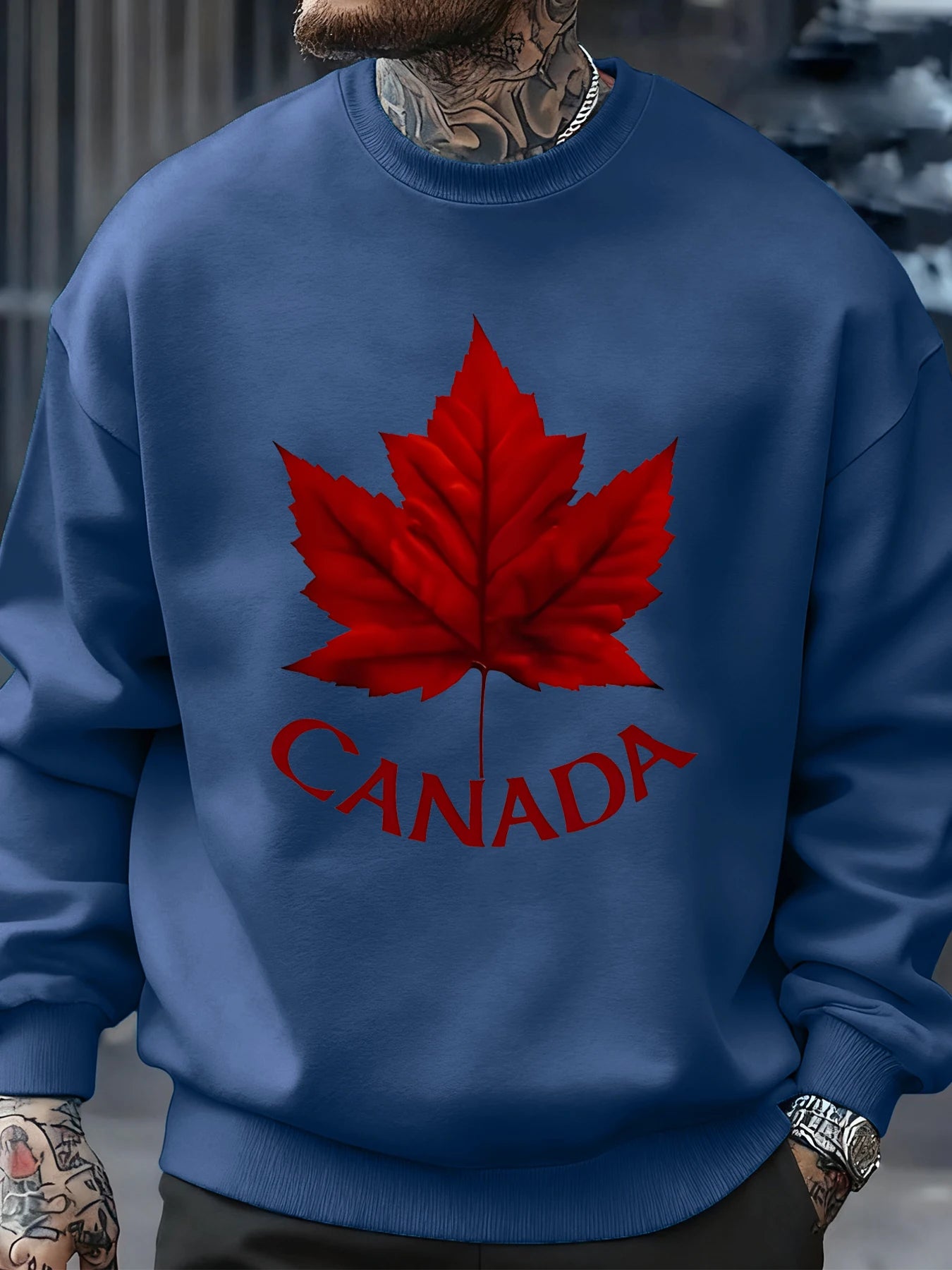 Canada Maple Leaf Fleece Pullover Sweatshirt – Unisex Oversized Casual Top | OWNLUXE