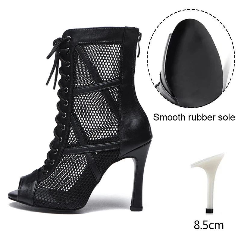 Mesh Zip Dance Ankle Boots – Cuban Heel Ballroom & Latin