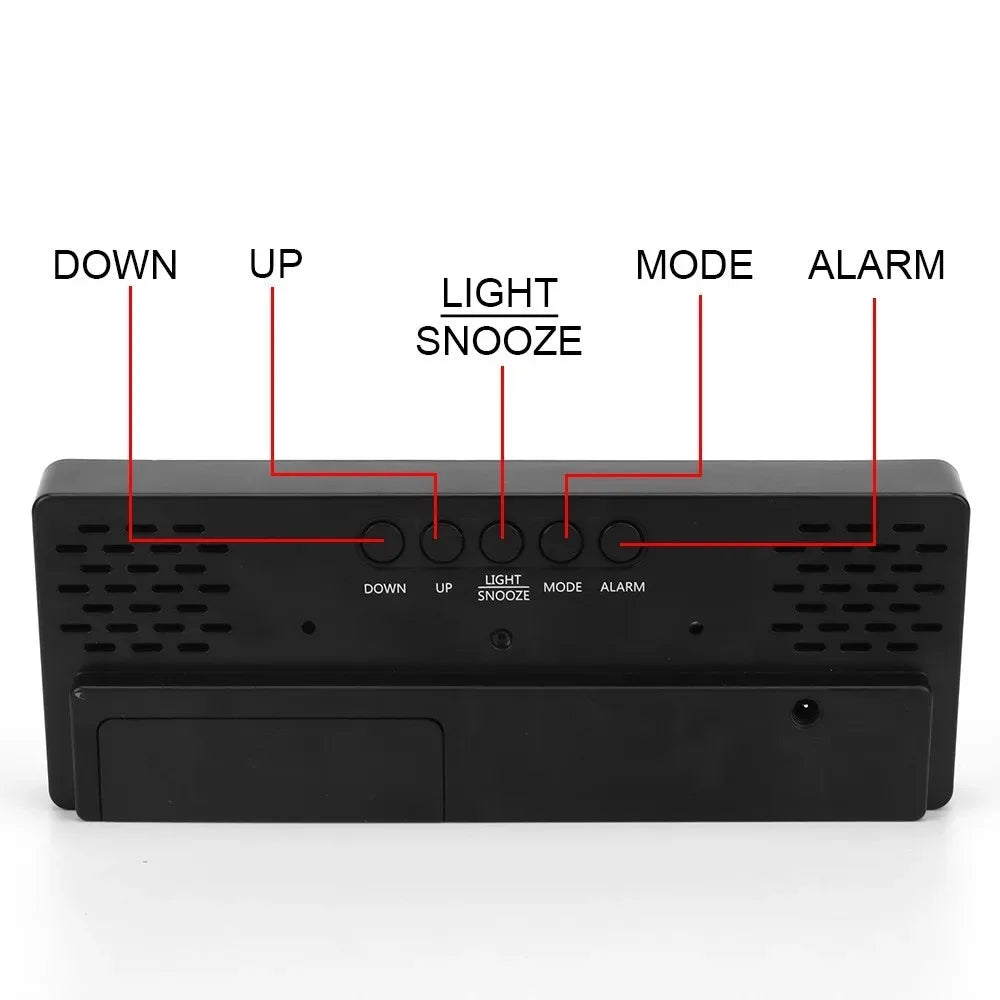LED Digital Alarm Clock with Snooze, Time & Calendar