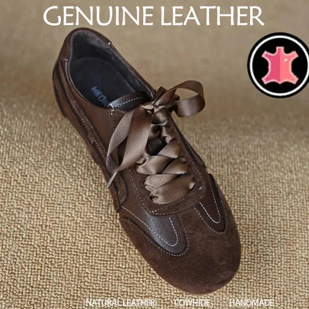 Women's Lace Leather Retro Sneakers – Shop at OWNLUXE