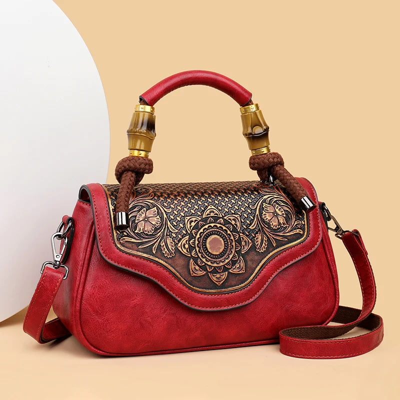 3D Floral Print Crossbody Bag - Retro Designer Shoulder Handbag | OWNLUXE