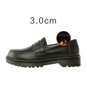 Classic Mary Jane Flats – Split Leather Slip-On Shoes for Casual Comfort