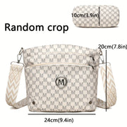 Elegant Letter Badge Bucket Bag - Multi-Pocket Crossbody Shoulder Bag | OWNLUXE