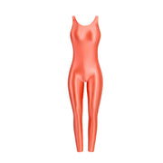 Faux Leather Shaping Jumpsuit - Sleeveless Body Sculpting One-Piece