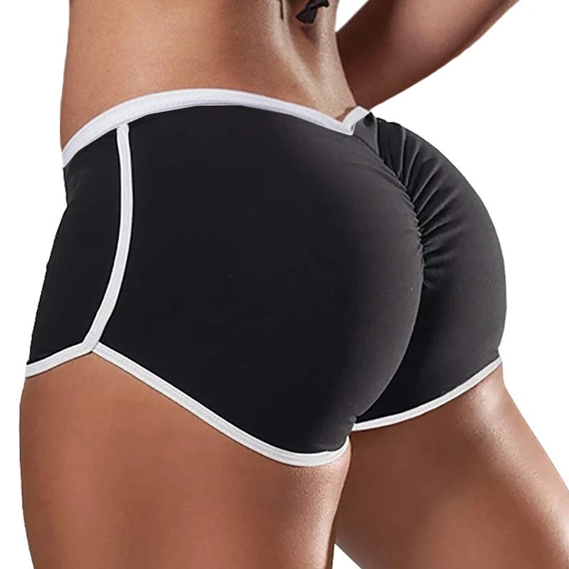 Women’s Low-Waist Sports Shorts – Stretch Gym & Yoga Fit
