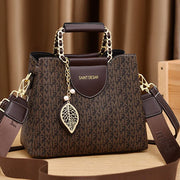 Women's PU Leather Handbag & Messenger Bag Set – 2-Piece Shoulder Bag with Adjustable Strap