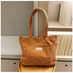 Load image into Gallery viewer, Corduroy Shoulder Bag – Urban Simplicity | Sac d’Épaule en Velours Côtelé – Simplicité Urbaine
